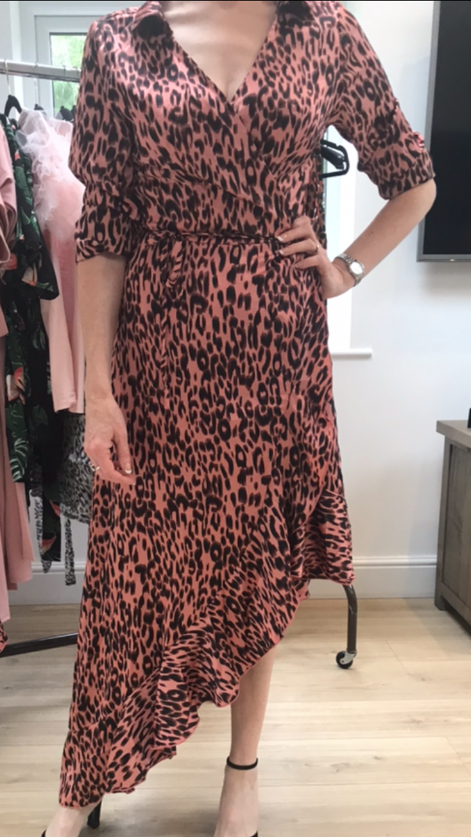 Pink Leopard Print Wrap Dress – The Runway look