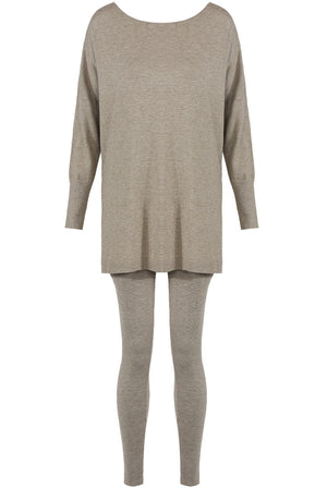 knitted Round Neck Long Sleeve Loungewear
