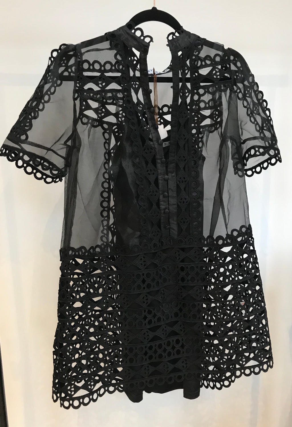 Black Lace Zimmermann Style Overlay Dress