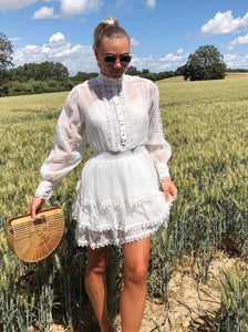 White Ruffle Lace Dress – The Runway look