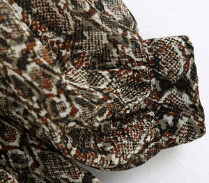 Snake print Belted short dress