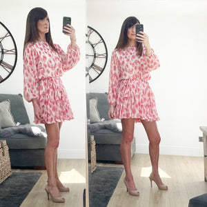 Pink floral swing dress